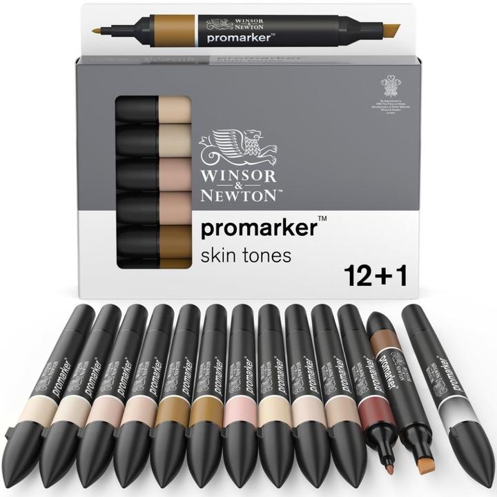 Produktbild Winsor & Newton Promarker skintones set 12+1pcs (Schwarz, 13 x)