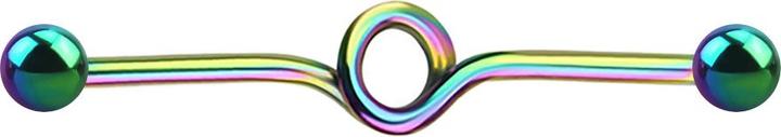 Star Piercing Barbell farbig Schleife mit zwei Kugeln (Chirurgenstahl 316L, ohne Messing)