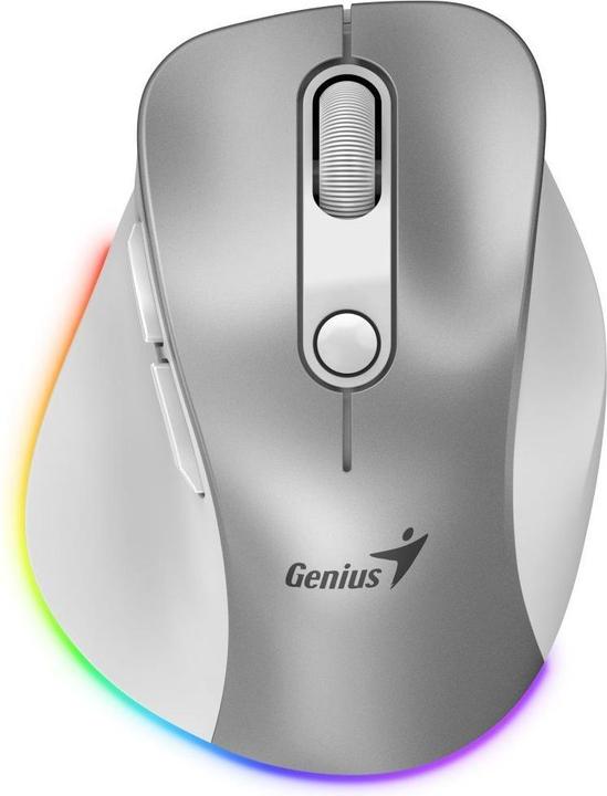 Actual product image Genius Ergo 9000S Pro/Ergonomická/Optická/Pro praváky/2 400 DPI/Bezdrátová USB + Bluetooth/Stříbrná (Wireless)