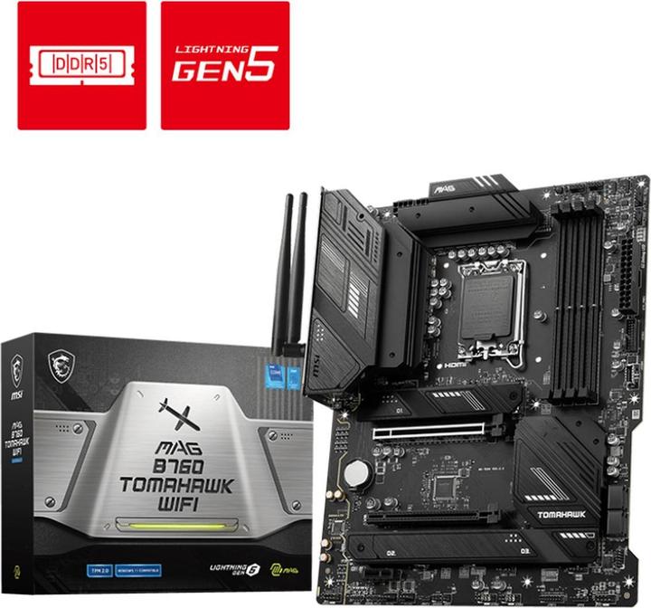 Produktbild MSI MAG B760 TOMAHAWK WLAN (LGA 1700, Intel B760, ATX)