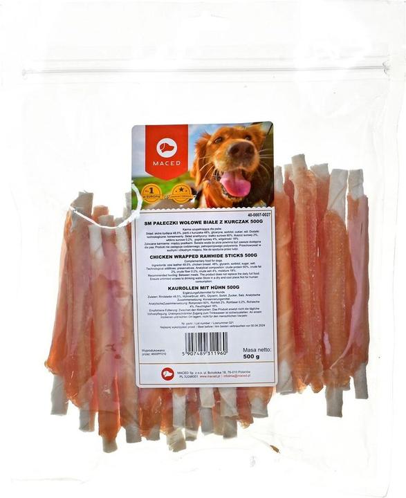 Produktbild Maced Dog Treat - Pałeczki Rindfleisch weiss mit Huhn 500g (Adult, 1 Stk., 500 g)