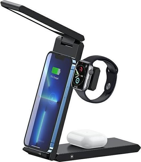 Usams Ład. indukcyjna z lampą 3w1 15W czarny/black CD181WXC01 (US-CD181) (15 W)