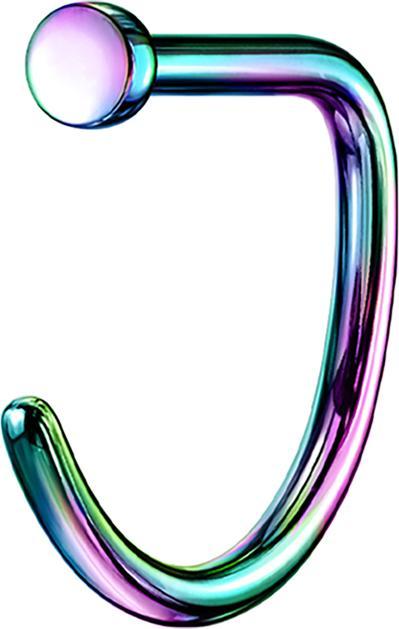 Produktbild Star Piercing Nasenring offen farbig D-Form (ohne Messing, Titan G23)