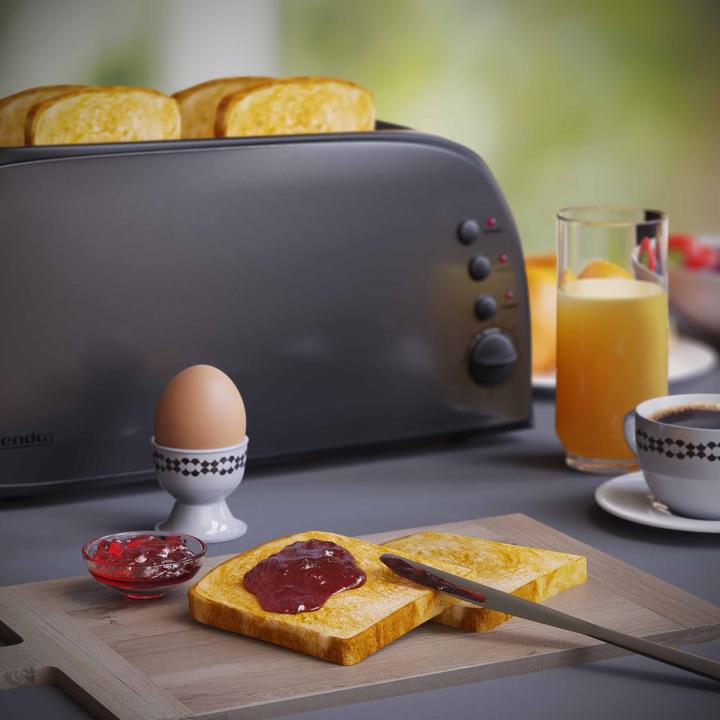 Actual product image Arendo Toaster long slot, bun warmer, heat-insulating housing, 7 settings