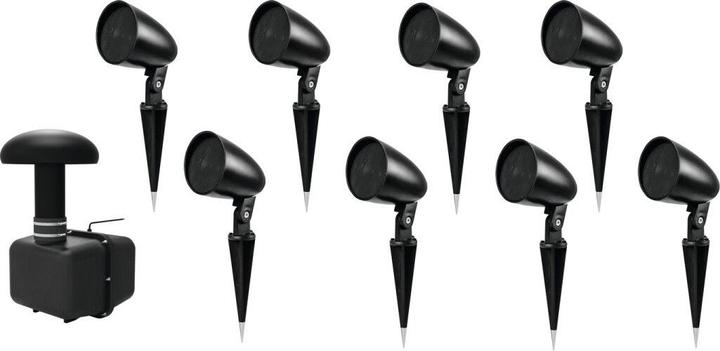 Produktbild Omnitronic Set GSUB-8 Bodeneinbau-Subwoofer + 8x PS-2.5GS Projektorlautsprecher, schwarz (Aktiv)