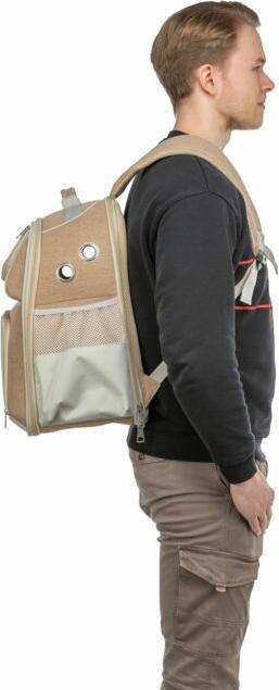Image du produit Trixie Sac à dos pour transport d'animaux Willow Beige/Brun (Chat, Chien, Réflecteurs, Respirant)
