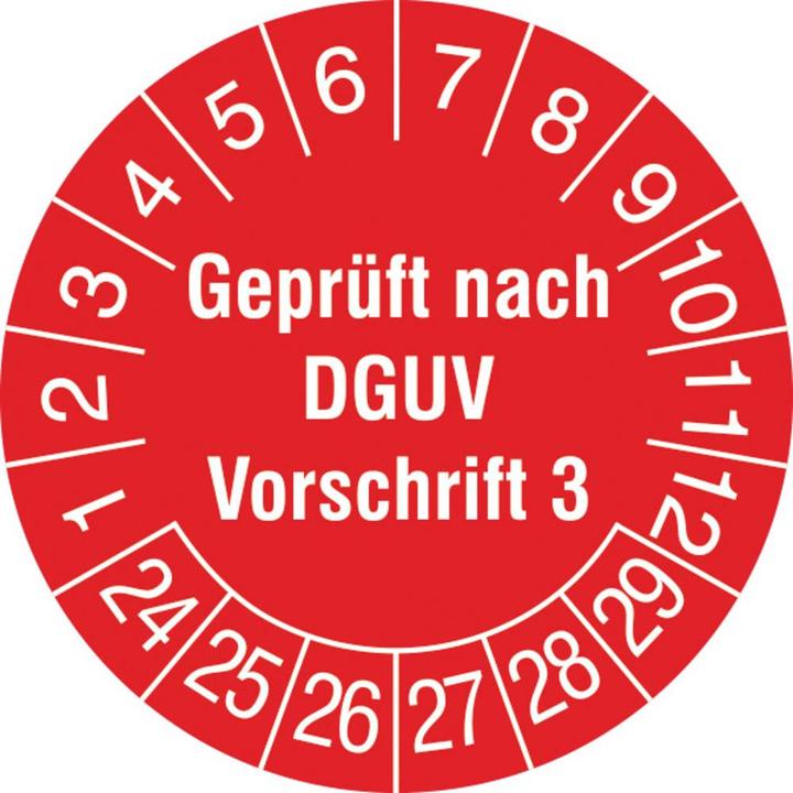 Produktbild SafetyMarking 30.C2105.24-29 Prüfplakette Geprüft nach DGUV Vorschrift 3 2024-20