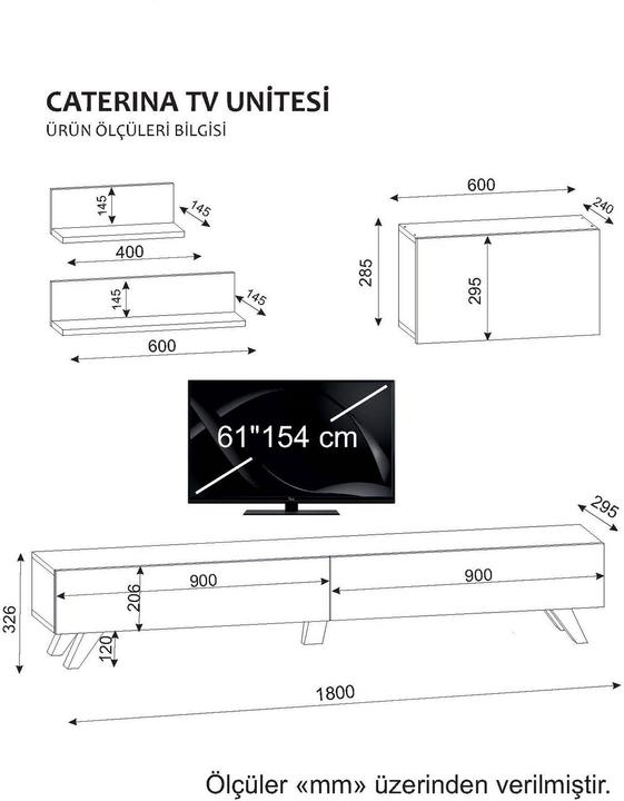 Produktbild Kalune Design Natasha (40 x 14.5 x 14.5 cm, 60 x 14.5 x 14.5 cm)
