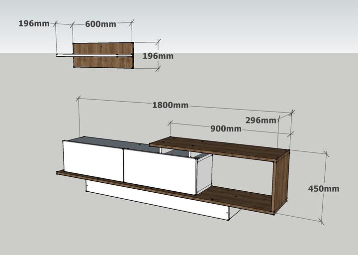 Produktbild Kalune Design Aziel (180 x 29.6 x 45 cm)