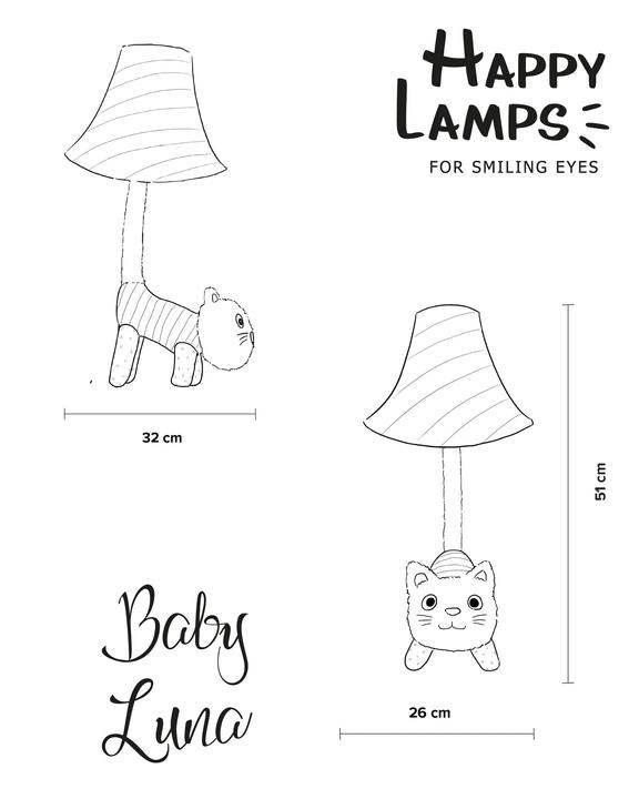 Image du produit Happy Lamps Baby Luna le bébé chat, lampe de table LED, fait main (450 lm)