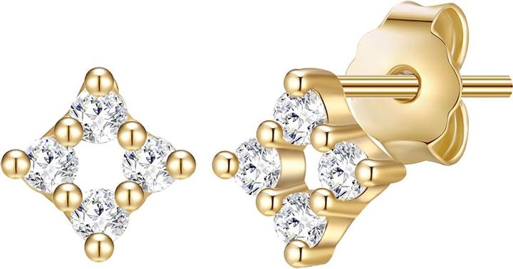 Glanzstücke München Damen Ouadrat Sterling Silber Zirkonia gelbgold - 31354 (Sterling Silber)