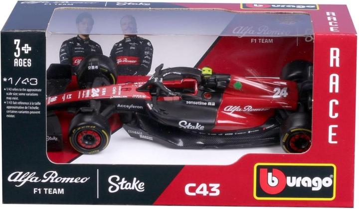 Actual product image Bburago Alfa Romeo F1 Team Stake C43 1/43 Guanyu 2023