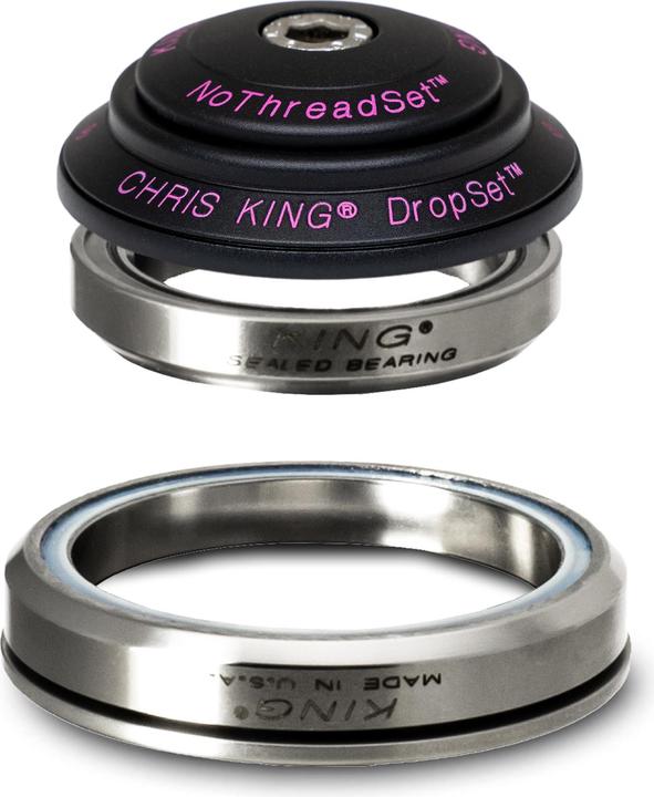 Chris King DropSet 3 Tapered Headset, Steel-Bearings, 1 1/8"-1.5", GripLock, IS41/28.6 |