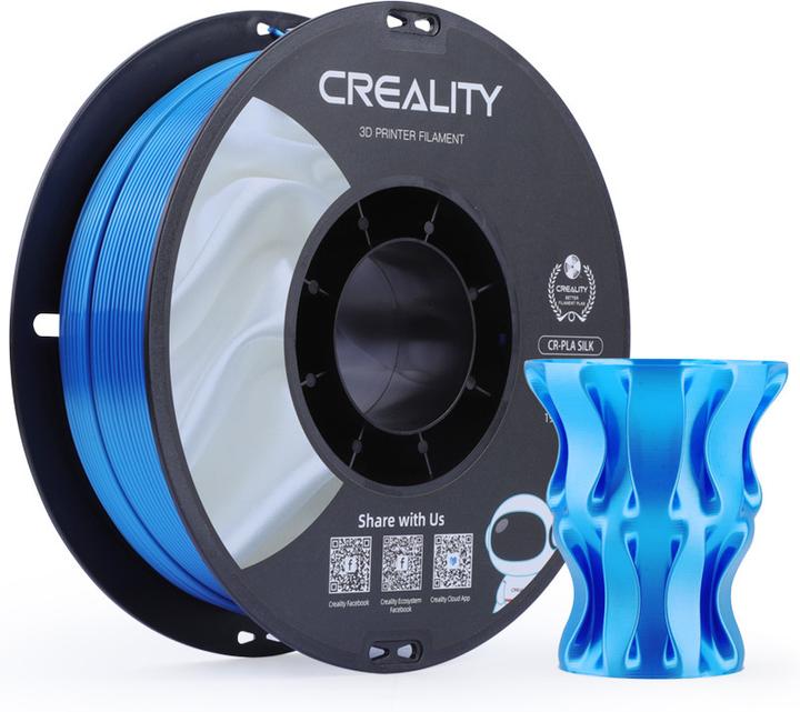 Creality Filament PLA Silk (PLA, 1.75 mm, 1000 g, Bleu)