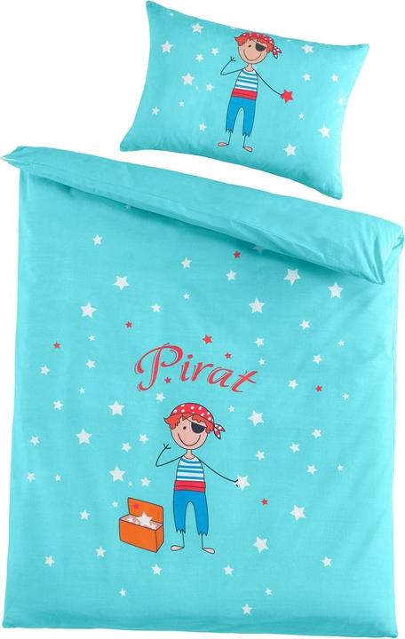 HTI-Living Baby Baumwoll-Bettwäsche 40x60 100x135 Pirat