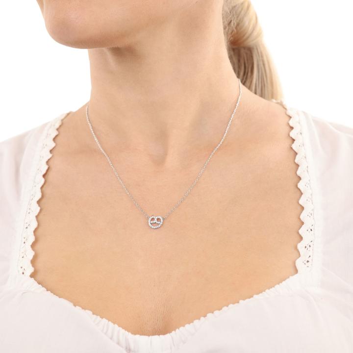 Produktbild Amor Halsschmuck für Damen, 925 Sterling Silber, Zirkonia synth. | Brezel (Silber 925)