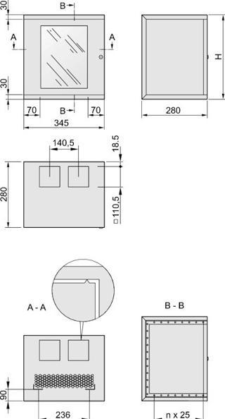 Produktbild Schroff EPCASE 10"-Gehäuse 12 HE mit Glastür, (HxBxT) 612x345x280mm (12 HE, 10 Zoll Rack)