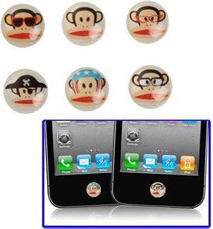 Produktbild Hermex Monkey Affen Home Button Deko Strass Steine selbstklebend