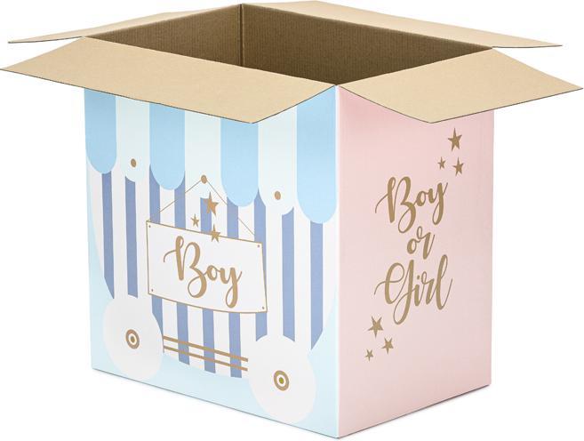 Actual product image Partydeco Balloons box - Boy or Girl, 60x40x60cm (1 pkt / 5 pc.)