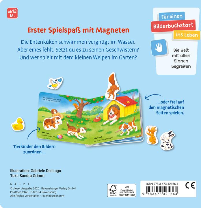 Immagine prodotto Ravensburger Il mio primo libro magnetico: Chi appartiene a chi? Bambini animali - Libro magnetico a partire da (Tedesco)