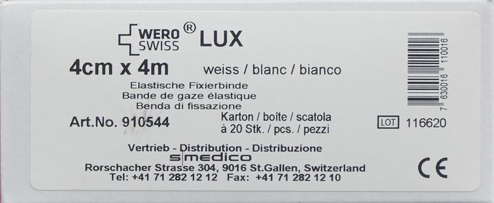 Produktbild Wero Swiss Lux Elastische Fixierbinde 4mx4cm weiss
