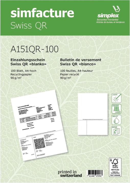 Actual product image Simplex Simfacture - Swiss QR (100 x)