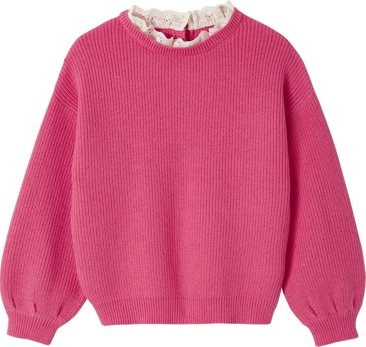 Produktbild Vertbaudet Mädchen Pullover mit Volantkragen, Capsule Collection MAMA, TOCHTER & BABY Oeko-Tex (146)