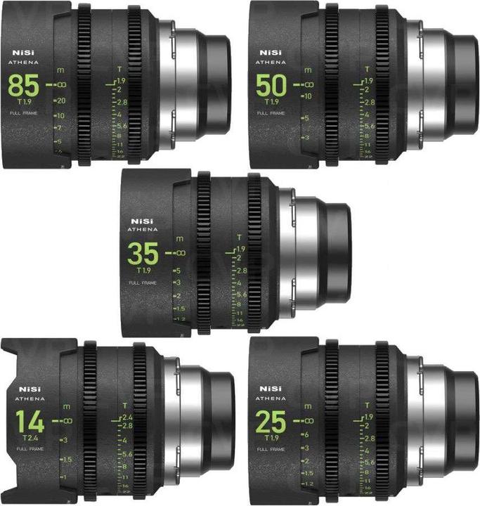 Produktbild Nisi ATHENA Prime Kit (14mm / 25mm / 35mm / 50mm / 85mm) PL Mount (Arri) (Neuheit) (Vollformat)