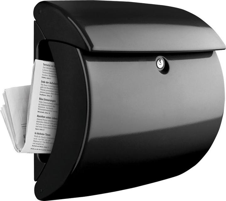 Actual product image Burg Wächter Letter box plastic WxHxD 400/380/178 mm Piano 886 black Opening stop