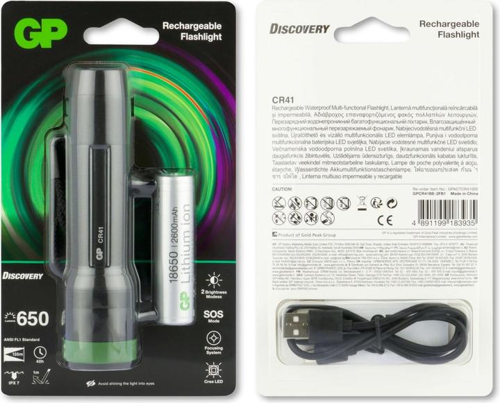 Produktbild GP Batteries Taschenlampe CR41 inkl. 1x 18650 Li-Ion Akku