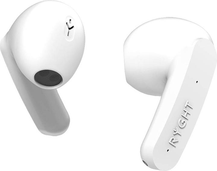 Actual product image Ryght MINO In Ear Headset Bluetooth® Stereo White Microphone Noise Reduction Battery Charge Indicator (ANC, Cable)