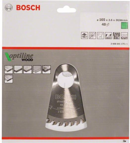 Immagine prodotto Bosch Professional Zubehör Lama per sega circolare PRO Wood, 165 x 2,6 x 30 mm