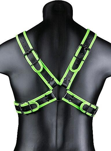 Actual product image Ouch! Cross Harness - Glow in the Dark