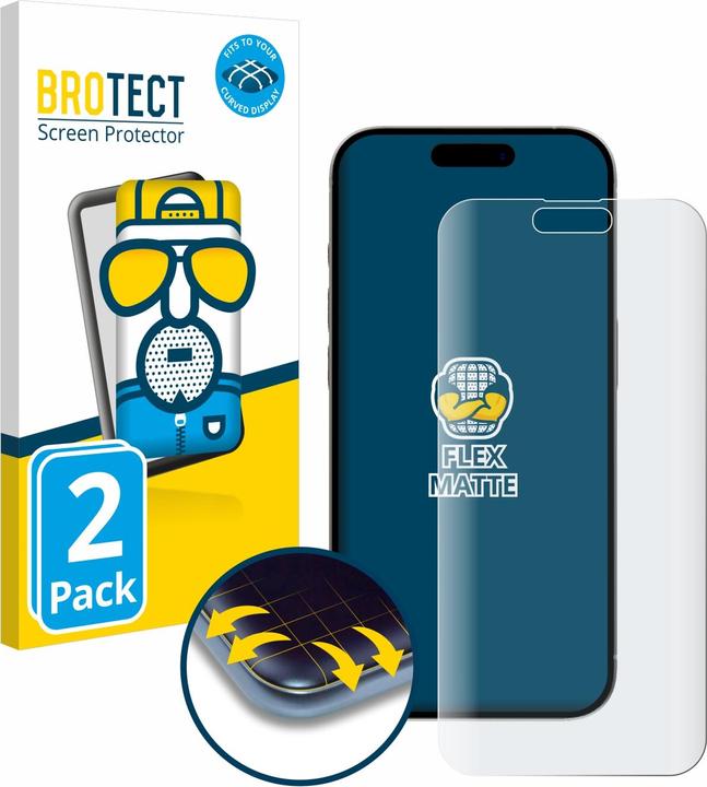 Image du produit BROTECT Full-Cover Protection Mat (2 pièce(s), Apple iPhone 15 Plus)