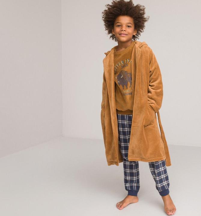 Produktbild La Redoute Collections Fleece-Morgenmantel mit bestickter Kapuze (116)