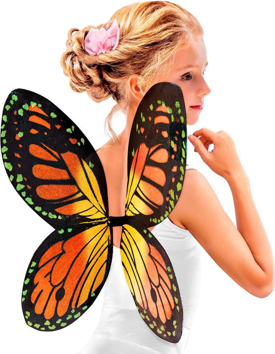 Actual product image Widmann SCHMETTERLINGSFLÜGEL IN SCHWARZ-ORANGE-GELB Kindergrösse 66x38 cm