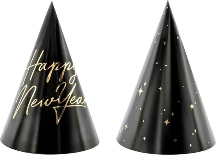 Partydeco Cappelli neri per feste di buon anno
