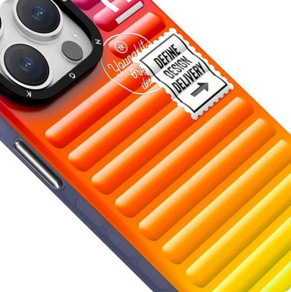 Actual product image Youngkit Coque Colour-Gradient Luggage-Inspired Case /orange (Apple iPhone 15 Pro)