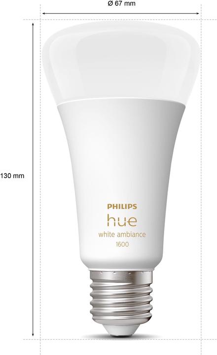 Actual product image Philips Hue White Ambiance (E27, 15 W, 1600 lm, 1 x, F)