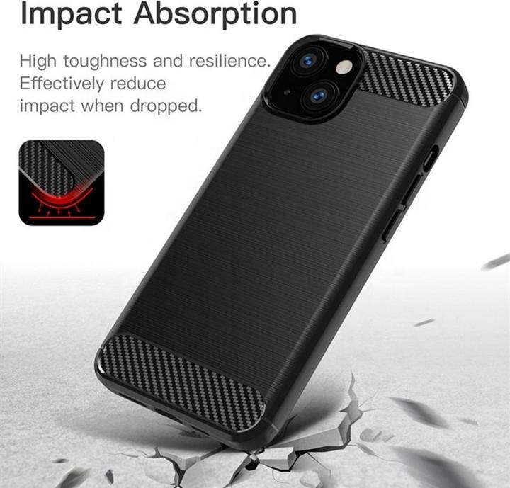 Actual product image Screenguard Carbon Brushed Soft TPU Case (Apple iPhone 13)