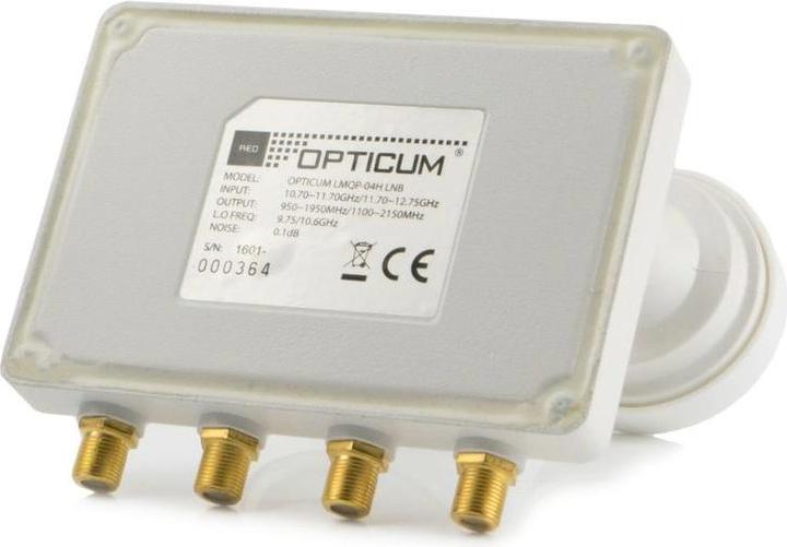 Actual product image Opticum LMQP-04H Monoblock Quad 6° Astra Hotbird (Single LNB, 40mm)