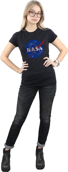 Actual product image Nasa Womens/Ladies Insignia Distressed Logo Cotton T-Shirt (L)