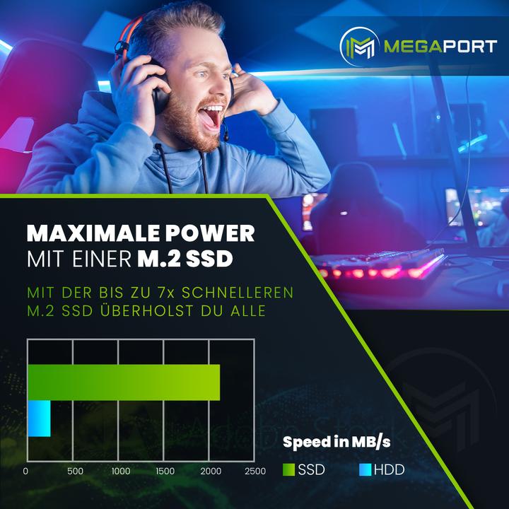 Produktbild Megaport High End Gaming PC AMD Ryzen 7 3700 (AMD Ryzen 7 5800X, 16 GB, 1000 GB)
