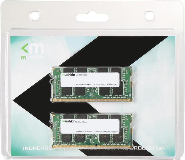 Actual product image Mushkin D4S64GB 2666-19 Essentials 1.2v K2 MSK (2 x 32GB, 2666 MHz, DDR4-RAM, SO-DIMM)