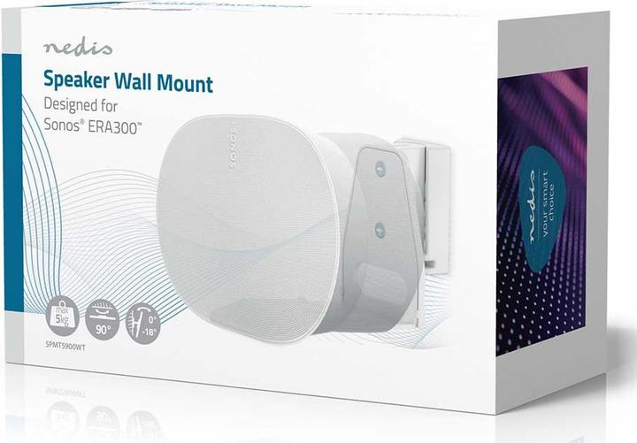 Actual product image Nedis Speaker holder - Compatible with: Sonos Era300 - wall - 5 kg - swivel/tilt - tiltable (1 pcs., Wall installation, Tiltable, Rotatable)