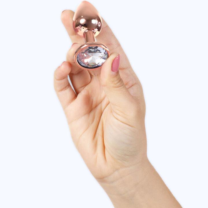 Productafbeelding Secret play Metalen Buttplug Rood Goud Klein Maat 7 cm