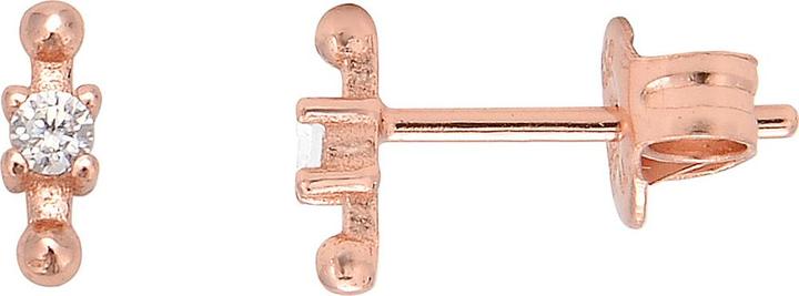 Image du produit Leyda Boucles d'oreilles puces carrées mini (Argent 925 1 micron plaqué or rose 18k, Pierre synthétique)