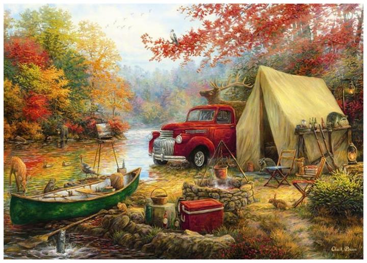 Actual product image Anatolian 4540 puzzle 1500 pcs. Camping with friends of Chuck Pinson (1500 pieces)