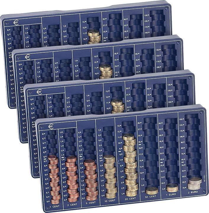 Produktbild Pearl 4er-Set Euro-Münzbretter (Münzzähler)