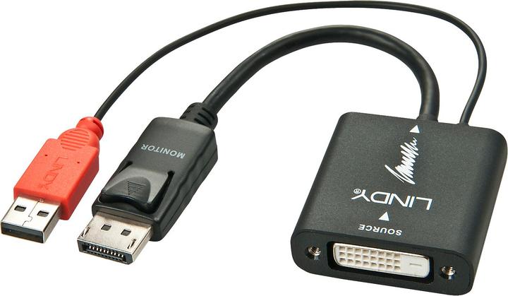 Immagine prodotto Lindy Convertitore da DVI-D a DisplayPort (UNIDirezionale). Da presa DVI-D a spina DP. (DP, 15 cm)